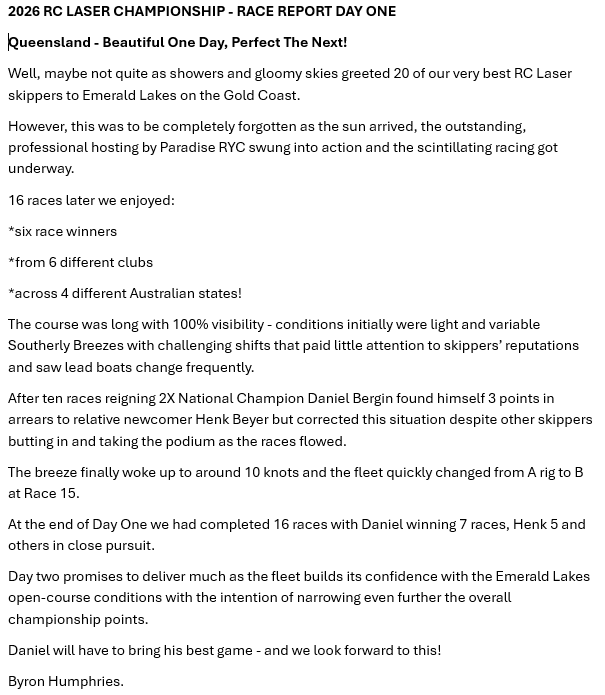 D1Byronrace report